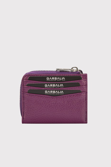 Zoozie Bags Tarjetero de Piel Auténtica Damson Red